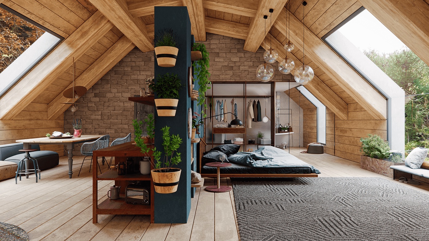 Maison en bois de style écologique
